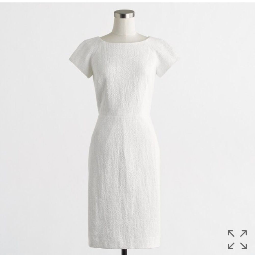J crew white Bouclé dress